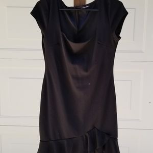 Black ruffle detail dress Fashion nova